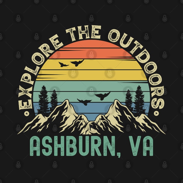 Ashburn, Virginia - Explore The Outdoors - Ashburn, VA Colorful Vintage Sunset by Feel Good Clothing Co.