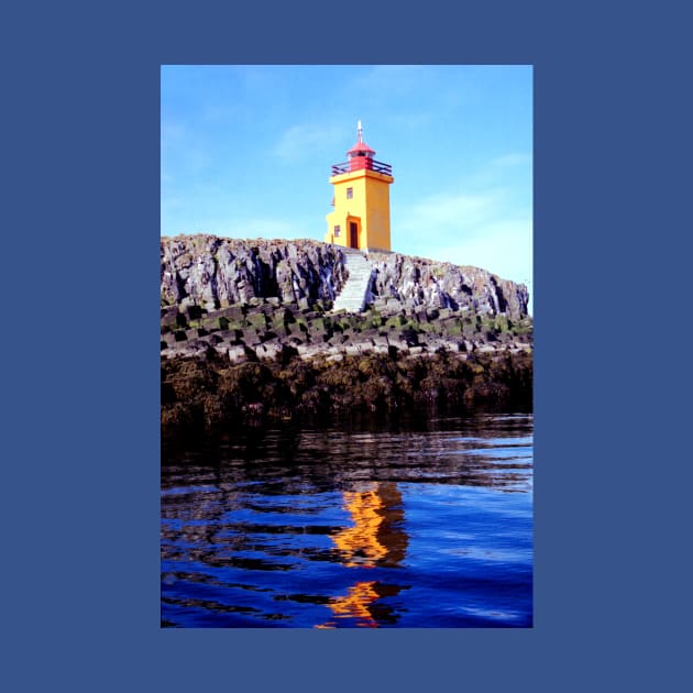 Lighthouse on small island near Flatey by Carole-Anne