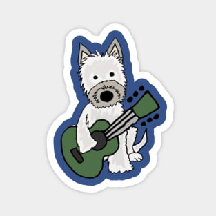 Funny Cairn Terrier Playing Guitar Art Magnet