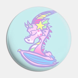 80's Pastel Toy Dragon Pin