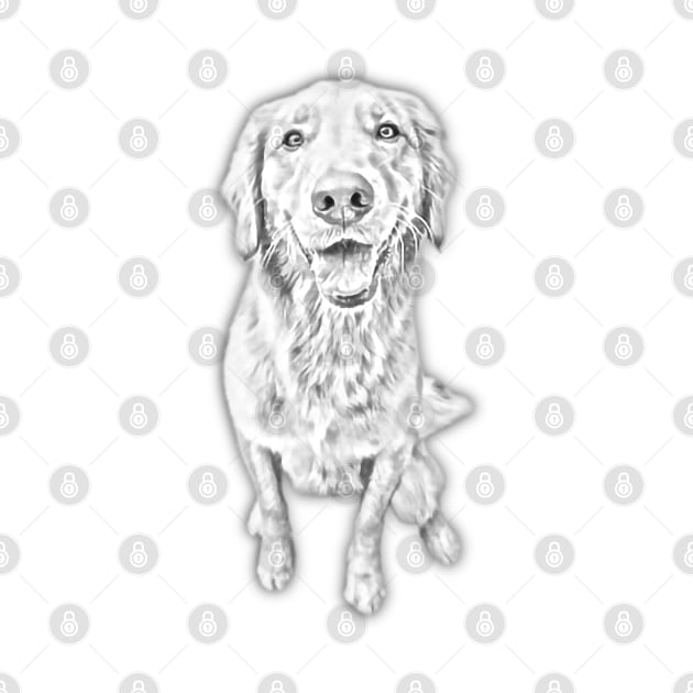 Golden Retriever Pencil Art by Kawaii Sketch