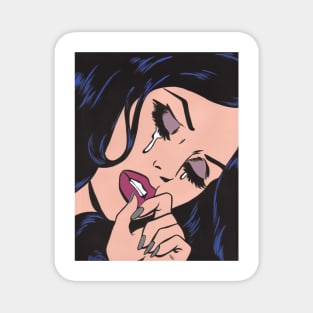 Goth Crying Comic Girl Magnet