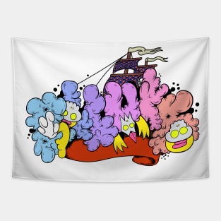 Dope Slluks logo creative illustration Tapestry