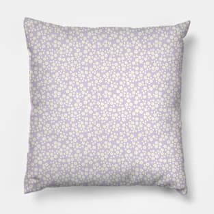 MINI MICRO DITSY DAISY PRAIRIE VINTAGE RETRO FLORALS AND FLOWERS LILAC WHITE Pillow