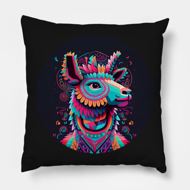 Party Llama: Ready to Celebrate in Style Pillow by ceemyvision