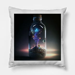 Universe in a glass bottle Pillow