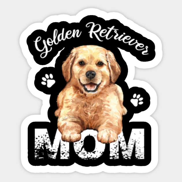 Watercolor Golden Retriever Mom Golden Retriever Sticker Teepublic