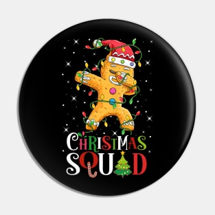 Christmas Squad Funny Xmas Dabbing Gingerbread Christmas Lights Pin