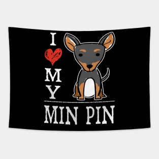 I Love My Min Pin Tapestry