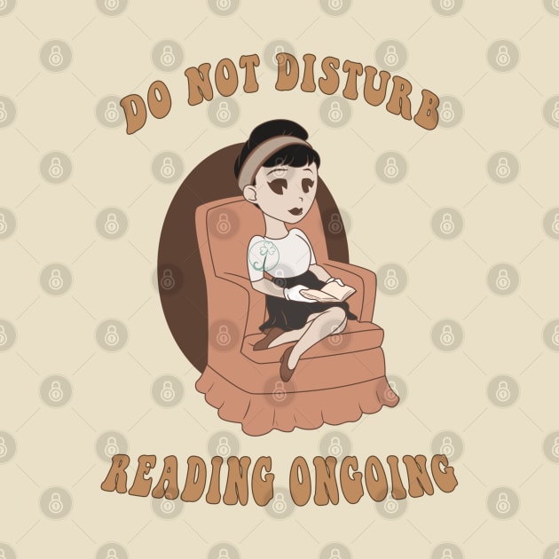 Old Style Cartoon pin up - do not disturb reading by JuditangeloZK