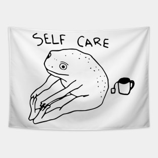 Self Care Frog Funny Frog Lover Tapestry