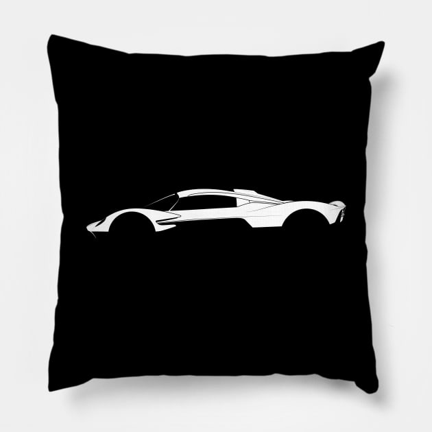 Aston Martin Valkyrie Silhouette Pillow by Car-Silhouettes