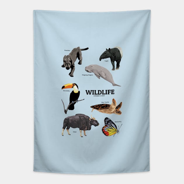 Save beautiful Wildlife Tapestry by KewaleeTee