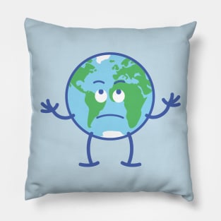 Planet Earth feeling fed up and rolling eyes as a way to protest Pillow