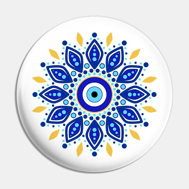 Evil Eye Mandala Pin by Ahlam Artist