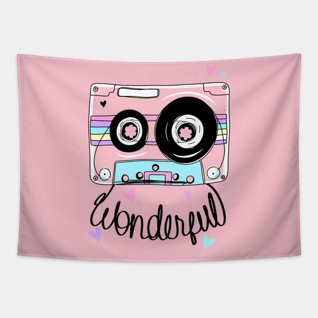 Cassette Love Tapestry by WMKDesign