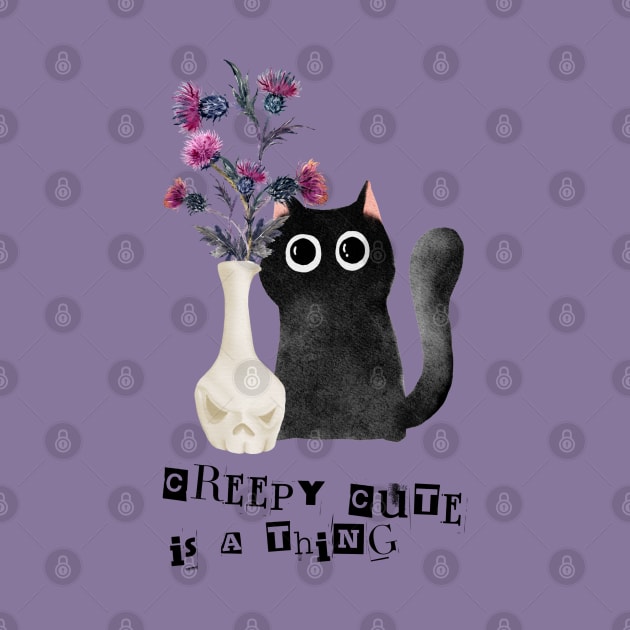 Black Witches Cat Creepy Cute by JessiT