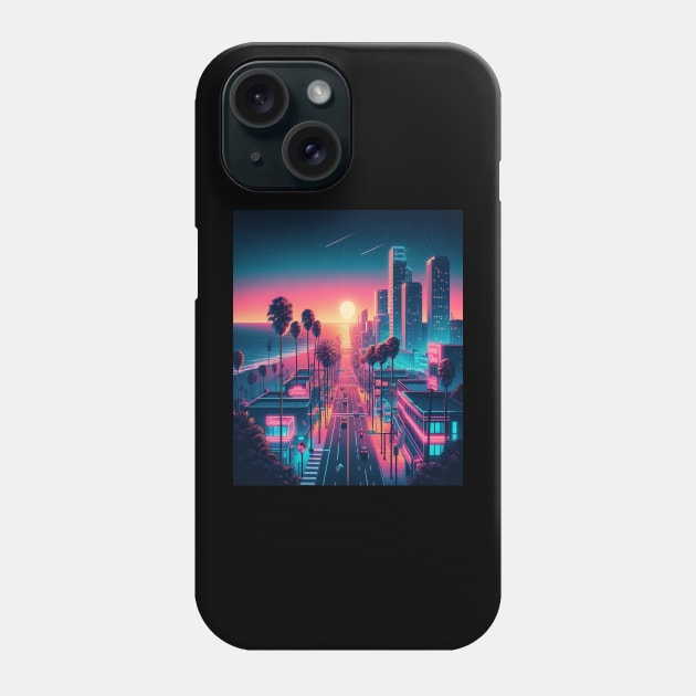 Neon City - Sunset Phone Case by AnimeVision