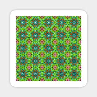 Abstract Green Stars Pattern Magnet