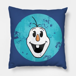 Vintage Cartoon Snowman Head Pillow