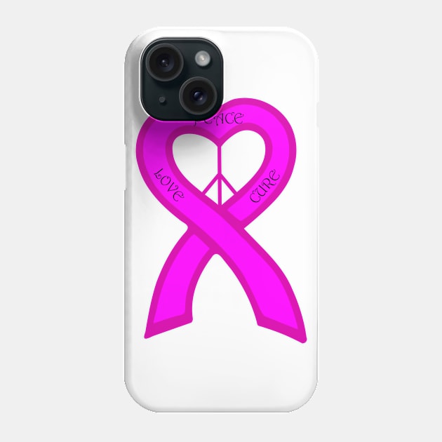 Peace Love Cure Pink Ribbon Phone Case by celtgirlz