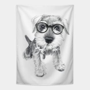 Nerdy Schnozz the Schnauzer Tapestry