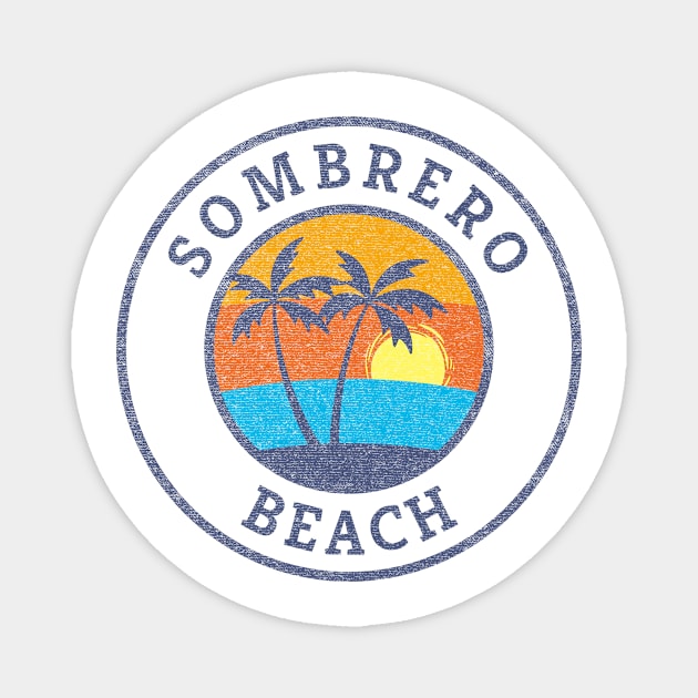 Sombrero Beach, Florida Faded Classic Style Magnet by Hashtagified