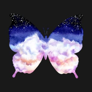 Watercolor Sky and Butterfly T-Shirt