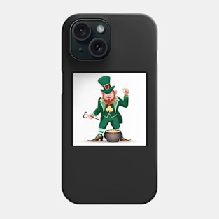 Joyful  leprechaun with a cauldron Phone Case