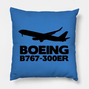 Boeing B767-300ER Silhouette Print (Black) Pillow