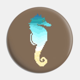 Modern Pixel Ocean Seahorse Pin