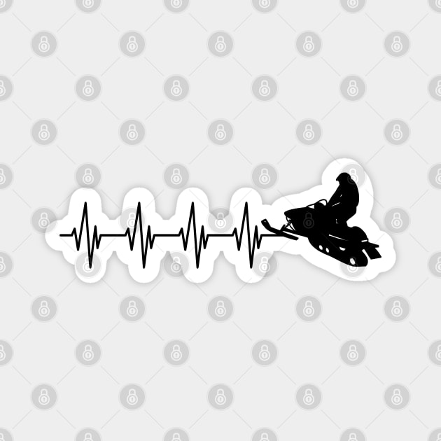 Snowmobile Heartbeat - Snowmobiling heartbeat Magnet by KC Happy Shop