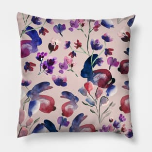 Bunnies and Florals Pillow