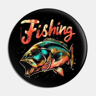 Fishing t-shirt Pin