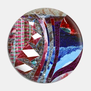 red city map in ecopop pattern landscape art Pin