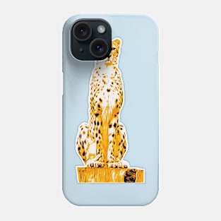 Illustrated Cheetah Siting On Log Phone Case