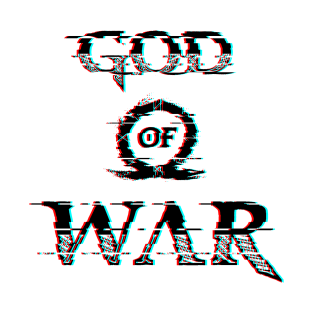 God Of War Logo Glitch Effect Black T-Shirt