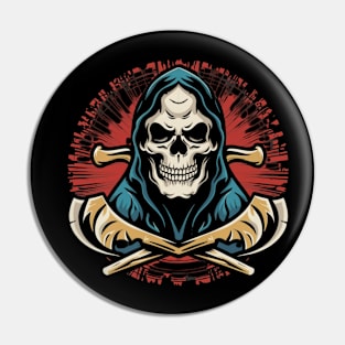 Grim Reaper Tattoo - Embrace the Shadows with Death's Embrace Ink Pin