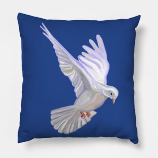 Flying White Angelic Dove Bird Pillow