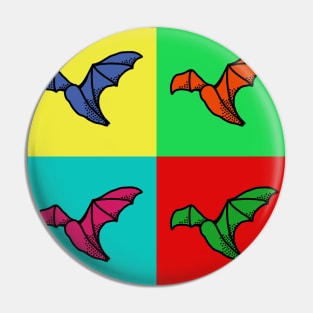 Pop art halloween bat Pin