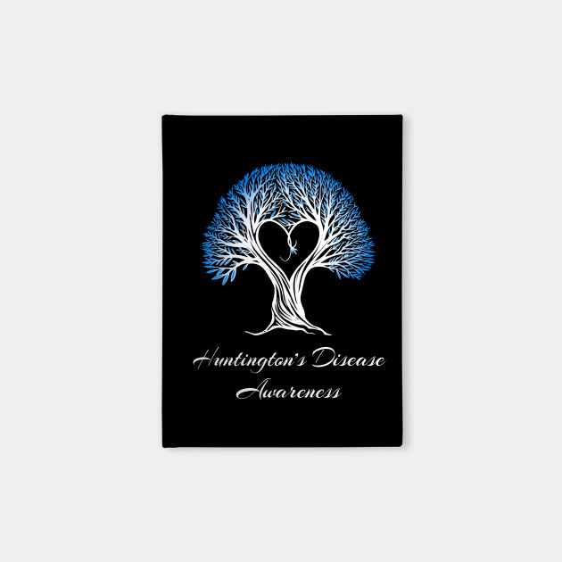 Huntington S Disease Awareness Blue Ribbon Tree With Heart Huntingtons Disease Notebook Teepublic