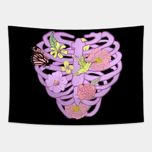 Ribcage Pastel Goth Kawaii Tapestry