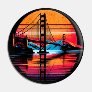 Golden Gate Bridge San Francisco Circle Design Pin