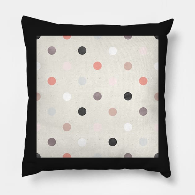 Modern Polka Dots in Black and Pink Pillow by greenoriginals