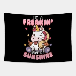 I'm A Freakin' Ray of Sunshine Unicorn Rainbow Tapestry