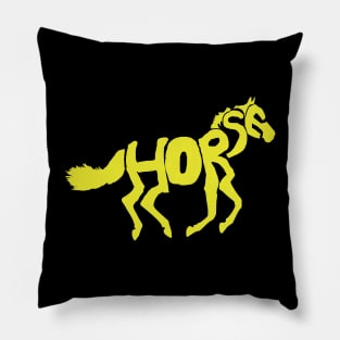 Horse Letter Design Art Pillow