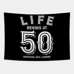 Life begins at 50 Tapestry