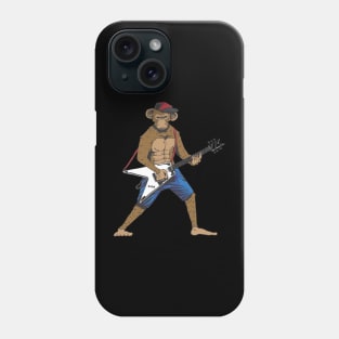 Funny Monkey Playing The Electric Guitar Musician Guitarist Phone Case