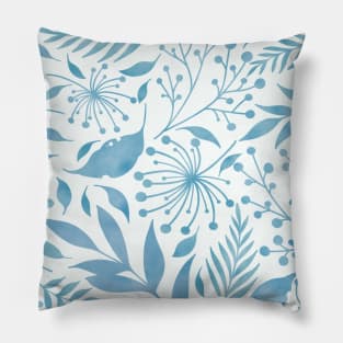 blue foliage Pillow