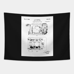 Film Camera Patent - Movie Lover Cinema Student Art - White Tapestry